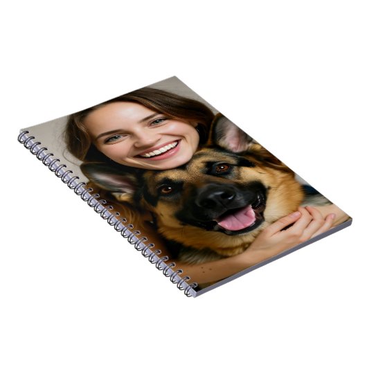 Add German Shepherd Photo Personalize Notitieboek (Rechterzijde)