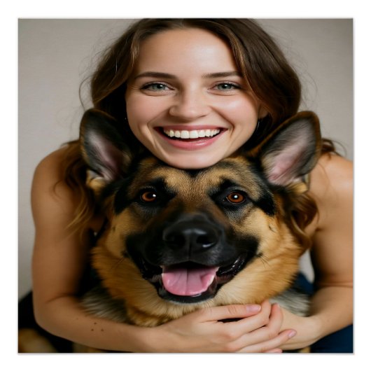 Add German Shepherd Photo Personalize Perfect Poster (Voorkant)