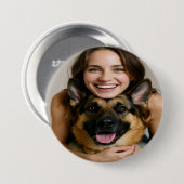 Add German Shepherd Photo Personalize Ronde Button 7,6 Cm (Voorkant /achterkant)