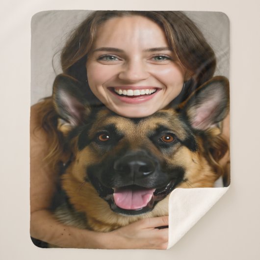 Add German Shepherd Photo Personalize Sherpa Deken (Voorkant)