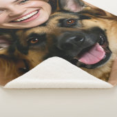 Add German Shepherd Photo Personalize Sherpa Deken (3/4)