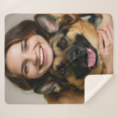 Add German Shepherd Photo Personalize Sherpa Deken (Voorkant (horizontaal))