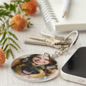 Add German Shepherd Photo Personalize Sleutelhanger (Voorkant Rechts)