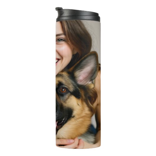 Add German Shepherd Photo Personalize Thermosbeker (Geroteerd rechts)