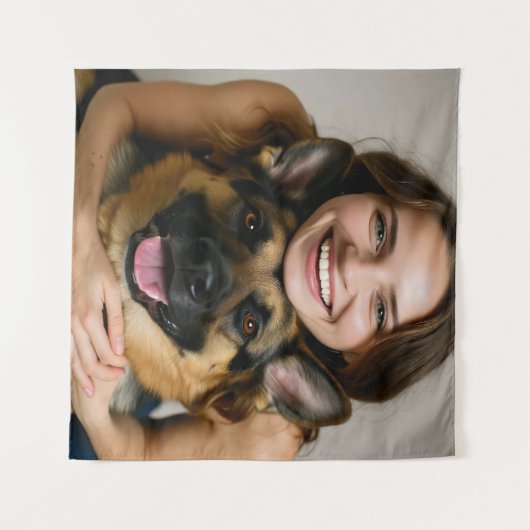 Add German Shepherd Photo Personalize Wandkleed (Voorkant (horizontaal))