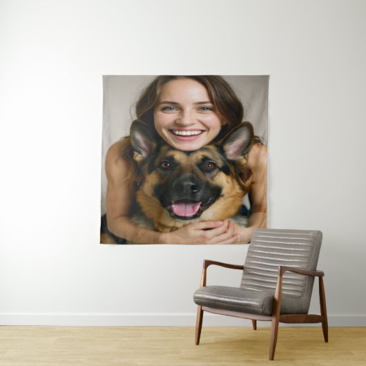Add German Shepherd Photo Personalize Wandkleed (In situ)