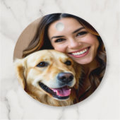 Add Golden Retriever Photo Personalize Bedankjes Labels (Achterkant)