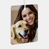 Add Golden Retriever Photo Personalize Metalen Ornament (Voorkant Rechts)