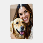 Add Golden Retriever Photo Personalize Metalen Ornament (Voorkant links)