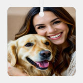 Add Golden Retriever Photo Personalize Metalen Ornament (Achterkant)