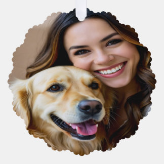 Add Golden Retriever Photo Personalize Ornament Kaart