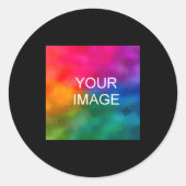 Add Image Photo Template Mens Double Sided Basic Ronde Sticker (Voorkant)