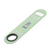 Add initials purple and green speed flessenopener (Voorkant Gekanteld)