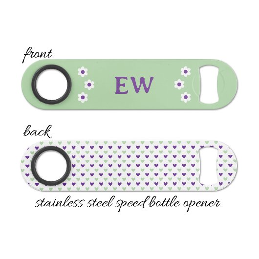 Add initials purple and green speed flessenopener