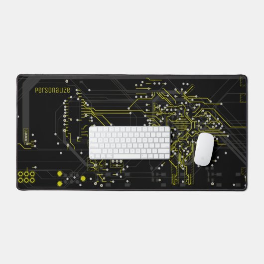 Add Jouw naam Routing Process Modern Geel Zwart Bureaumat (Keyboard & Muis)