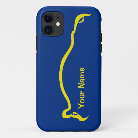 "add jouw naam" STI Blue / Yellow Silhouette Case-Mate iPhone Case (Achterkant)