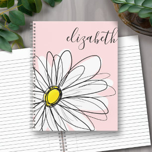 Add Jouw naam Whimsical Daisy KAN kleur bewerken Notitieboek