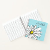 Add Jouw naam Whimsical Daisy KAN kleur bewerken Notitieboek (Binnen)