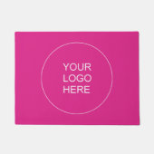 Add Jouw tekst Upload Afbeelding of Logo hier roze Deurmat (Voorkant)