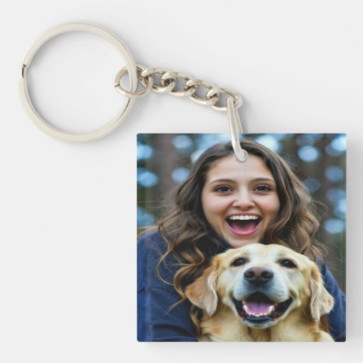 Add Labrador Retriever Photo Personalize Sleutelhanger (Voorkant)