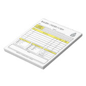 Add Logo Bakery Business Yellow Order Form Notitieblok (Linkerzijde)