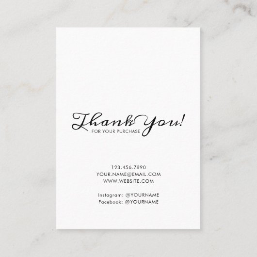 Add Logo Hand Drawn Frame Earrings Display Card 02 Visitekaartje (Achterkant)