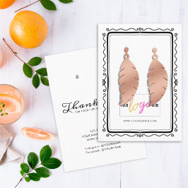 Add Logo Hand Drawn Frame Earrings Display Card 03 Visitekaartje