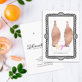 Add Logo Hand Drawn Frame Earrings Display Card 05 Visitekaartje