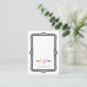Add Logo Hand Drawn Frame Earrings Display Card 05 Visitekaartje (Staand voorkant)