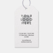 Add Logo Minimalist Black White Business Card Cadeaulabel (Achterkant)