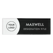 Add Logo | Modern Simple Elegant Magnet Title Naambadge (Voorkant)