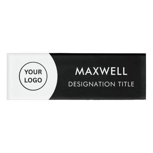 Add Logo | Modern Simple Elegant Magnet Title Naambadge (Voorkant)