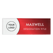 Add Logo | Modern Simple Elegant Magnet Title Naambadge (Voorkant)