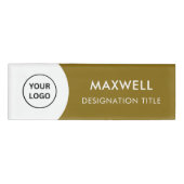 Add Logo | Modern Simple Elegant Magnet Title Naambadge (Voorkant)