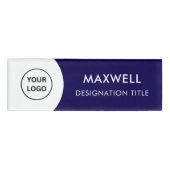 Add Logo | Modern Simple Elegant Magnet Title Naambadge (Voorkant)