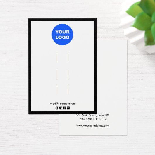 Add Logo Multiple 3 Hair Clip Display Holder Visitekaartje (Bureau)