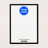 Add Logo Multiple 3 Hair Clip Display Holder Visitekaartje (Voorkant)