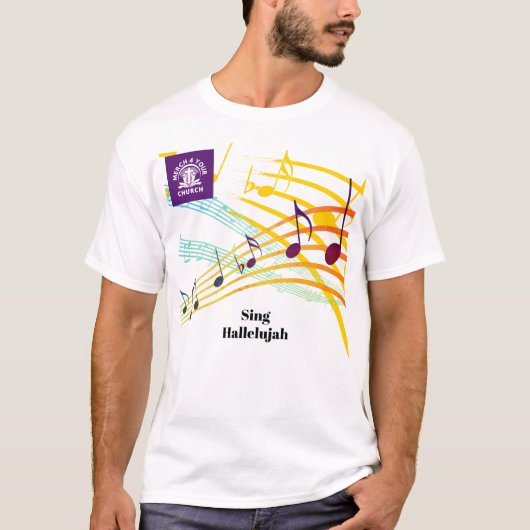 Add Logo MUSIC NOTES Praise Team T-shirt (Voorkant)