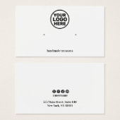 Add Logo Plain White Earring Display Visitekaartje (Voorkant /achterkant)