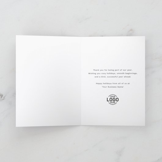 Add Logo Whimsical Hand Painted Christmas Business Feestdagen Kaart (Binnen)