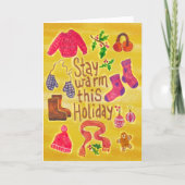 Add Logo Whimsical Warm Cozy Season Business Feestdagen Kaart (Voorkant)