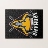 ADD NAAM Jager Eland Schedel Grote Geweien Herten  Legpuzzel (Horizontaal)