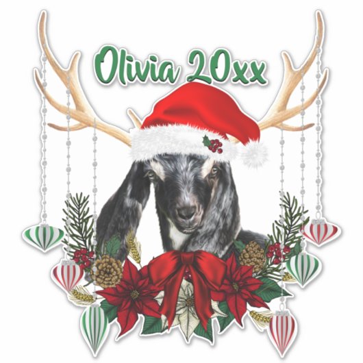 ADD-NAAM - Kind voor mooie kerstmis met neuskonen Sticker (Voorkant)