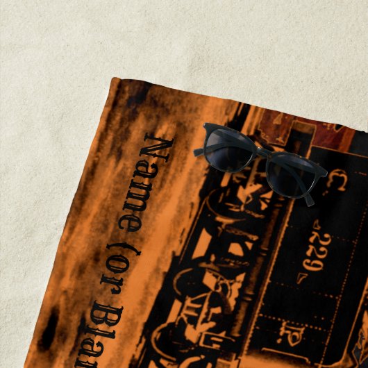 Add Naam Personaliseer Stoomtrein Sunset CPRR 229 Strandlaken (In situ)