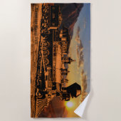 Add Naam Personaliseer Stoomtrein Sunset CPRR 229 Strandlaken (Voorkant)