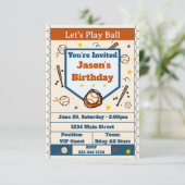 Add Name - Baseball Birthday Invitation for Boys Kaart (Staand voorkant)