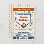 Add Name - Baseball Birthday Invitation for Boys Kaart (Voorkant / Achterkant)