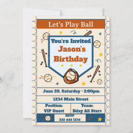 Add Name - Baseball Birthday Invitation for Boys Kaart