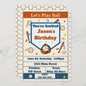 Add Name - Baseball Birthday Invitation for Boys Kaart (Voorkant / Achterkant)