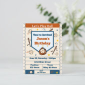 Add Name - Baseball Birthday Invitation for Boys Uitnodiging Briefkaart (Staand voorkant)